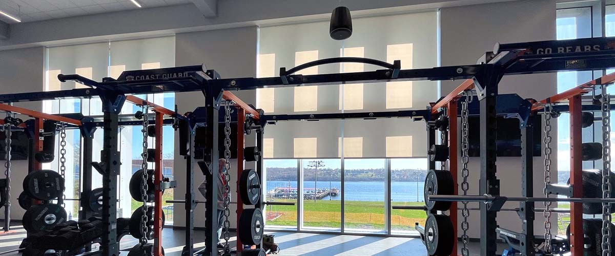 Commercial Roller Shades in Gym